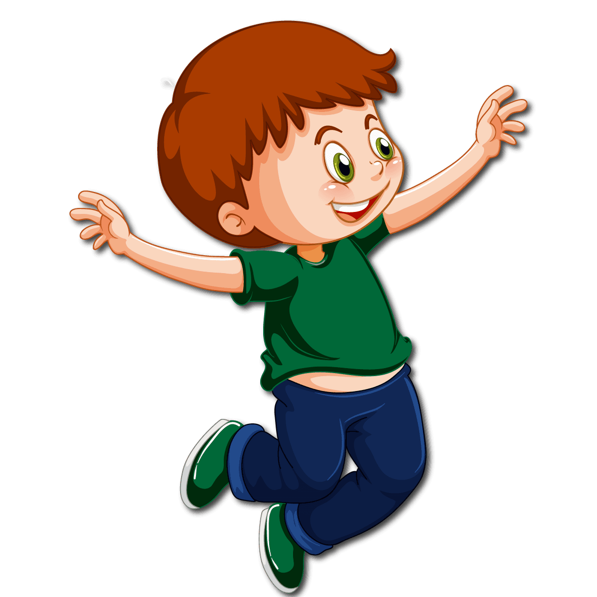 Illustrated child jumping with excitement
